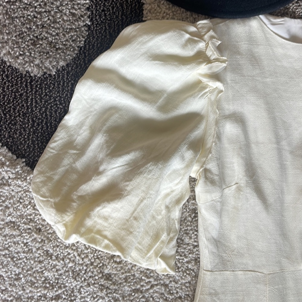 NASTY GAL Gorgeous Cream Puff Sleeve Cut Out Mini Dress - Picture 5 of 8